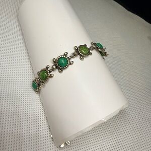 Carolyn Pollack Relios sterling silver turtle bracelet turquoise 925